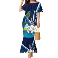 Nicaragua Independence Day Mermaid Dress Motmot Plumeria Floral - Wonder Print Shop