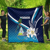 Nicaragua Independence Day Quilt Motmot Plumeria Floral - Wonder Print Shop