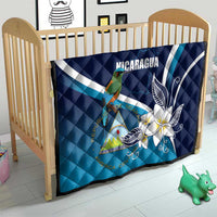 Nicaragua Independence Day Quilt Motmot Plumeria Floral - Wonder Print Shop