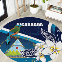 Nicaragua Independence Day Round Carpet Motmot Plumeria Floral