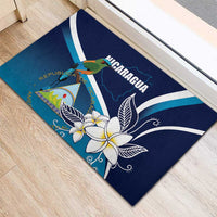 Nicaragua Independence Day Rubber Doormat Motmot Plumeria Floral - Wonder Print Shop