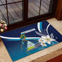 Nicaragua Independence Day Rubber Doormat Motmot Plumeria Floral - Wonder Print Shop