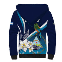 Nicaragua Independence Day Sherpa Hoodie Motmot Plumeria Floral - Wonder Print Shop