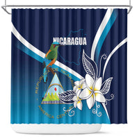 Nicaragua Independence Day Shower Curtain Motmot Plumeria Floral