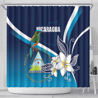 Nicaragua Independence Day Shower Curtain Motmot Plumeria Floral