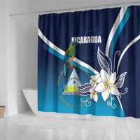 Nicaragua Independence Day Shower Curtain Motmot Plumeria Floral