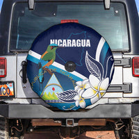 Nicaragua Independence Day Spare Tire Cover Motmot Plumeria Floral - Wonder Print Shop