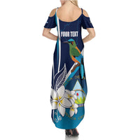 Nicaragua Independence Day Summer Maxi Dress Motmot Plumeria Floral - Wonder Print Shop