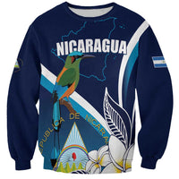 Nicaragua Independence Day Sweatshirt Motmot Plumeria Floral - Wonder Print Shop