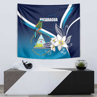 Nicaragua Independence Day Tapestry Motmot Plumeria Floral - Wonder Print Shop