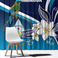 Nicaragua Independence Day Window Curtain Motmot Plumeria Floral - Wonder Print Shop