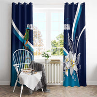 Nicaragua Independence Day Window Curtain Motmot Plumeria Floral - Wonder Print Shop
