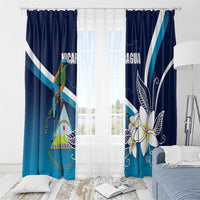 Nicaragua Independence Day Window Curtain Motmot Plumeria Floral - Wonder Print Shop