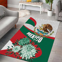 Mexico Independence Day Area Rug Dahlia Flower Aztec Pattern - Wonder Print Shop
