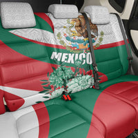 Mexico Independence Day Back Car Seat Cover Dahlia Flower Aztec Pattern - Wonder Print Shop