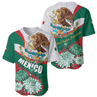 Mexico Independence Day Baseball Jersey Dahlia Flower Aztec Pattern - Wonder Print Shop