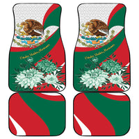 Mexico Independence Day Car Mats Dahlia Flower Aztec Pattern - Wonder Print Shop