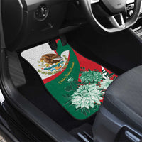 Mexico Independence Day Car Mats Dahlia Flower Aztec Pattern - Wonder Print Shop