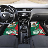 Mexico Independence Day Car Mats Dahlia Flower Aztec Pattern - Wonder Print Shop