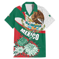 Mexico Independence Day Family Matching Mermaid Dress and Hawaiian Shirt Dahlia Flower Aztec Pattern - Wonder Print Shop