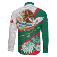 Mexico Independence Day Family Matching Mermaid Dress and Hawaiian Shirt Dahlia Flower Aztec Pattern - Wonder Print Shop