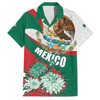 Mexico Independence Day Family Matching Off Shoulder Short Dress and Hawaiian Shirt Dahlia Flower Aztec Pattern - Wonder Print Shop