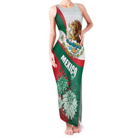 Mexico Independence Day Family Matching Tank Maxi Dress and Hawaiian Shirt Dahlia Flower Aztec Pattern - Wonder Print Shop