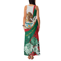 Mexico Independence Day Family Matching Tank Maxi Dress and Hawaiian Shirt Dahlia Flower Aztec Pattern - Wonder Print Shop