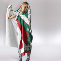 Mexico Independence Day Hooded Blanket Dahlia Flower Aztec Pattern