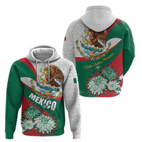 Mexico Independence Day Hoodie Dahlia Flower Aztec Pattern - Wonder Print Shop