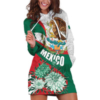 Mexico Independence Day Hoodie Dress Dahlia Flower Aztec Pattern - Wonder Print Shop