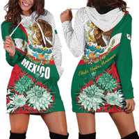Mexico Independence Day Hoodie Dress Dahlia Flower Aztec Pattern - Wonder Print Shop