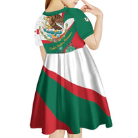 Mexico Independence Day Kid Short Sleeve Dress Dahlia Flower Aztec Pattern - Wonder Print Shop
