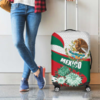 Mexico Independence Day Luggage Cover Dahlia Flower Aztec Pattern - Wonder Print Shop