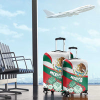 Mexico Independence Day Luggage Cover Dahlia Flower Aztec Pattern - Wonder Print Shop