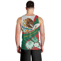 Mexico Independence Day Men Tank Top Dahlia Flower Aztec Pattern - Wonder Print Shop