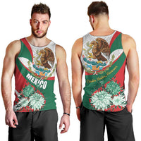 Mexico Independence Day Men Tank Top Dahlia Flower Aztec Pattern - Wonder Print Shop