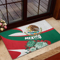 Mexico Independence Day Rubber Doormat Dahlia Flower Aztec Pattern - Wonder Print Shop