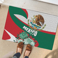 Mexico Independence Day Rubber Doormat Dahlia Flower Aztec Pattern - Wonder Print Shop