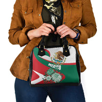 Mexico Independence Day Shoulder Handbag Dahlia Flower Aztec Pattern