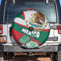 Mexico Independence Day Spare Tire Cover Dahlia Flower Aztec Pattern - Wonder Print Shop