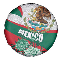 Mexico Independence Day Spare Tire Cover Dahlia Flower Aztec Pattern - Wonder Print Shop