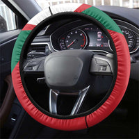 Mexico Independence Day Steering Wheel Cover Dahlia Flower Aztec Pattern - Wonder Print Shop