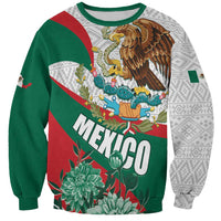Mexico Independence Day Sweatshirt Dahlia Flower Aztec Pattern - Wonder Print Shop