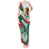 Mexico Independence Day Tank Maxi Dress Dahlia Flower Aztec Pattern - Wonder Print Shop