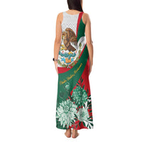 Mexico Independence Day Tank Maxi Dress Dahlia Flower Aztec Pattern - Wonder Print Shop