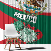 Mexico Independence Day Window Curtain Dahlia Flower Aztec Pattern - Wonder Print Shop