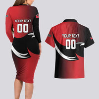 Custom Trinbago Cricket Knight Riders Couples Matching Long Sleeve Bodycon Dress and Hawaiian Shirt We Are TKR - Wonder Print Shop