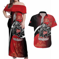 Custom Trinbago Cricket Knight Riders Couples Matching Off Shoulder Maxi Dress and Hawaiian Shirt We Are TKR - Wonder Print Shop