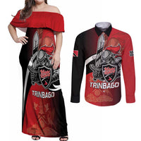 Custom Trinbago Cricket Knight Riders Couples Matching Off Shoulder Maxi Dress and Long Sleeve Button Shirt We Are TKR - Wonder Print Shop